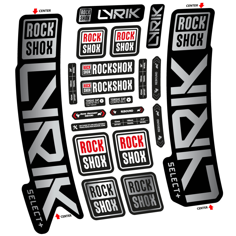 Autocollant Rock Shox Lyrik Select Plus 2023 Vélo Fourche vinyle autocollant