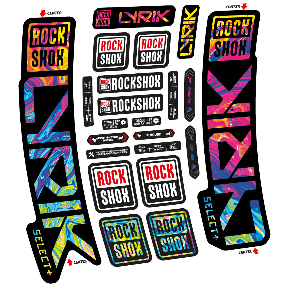 Autocollant Rock Shox Lyrik Select Plus 2023 Vélo Fourche vinyle autocollant