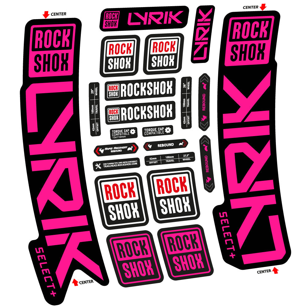 Autocollant Rock Shox Lyrik Select Plus 2023 Vélo Fourche vinyle autocollant