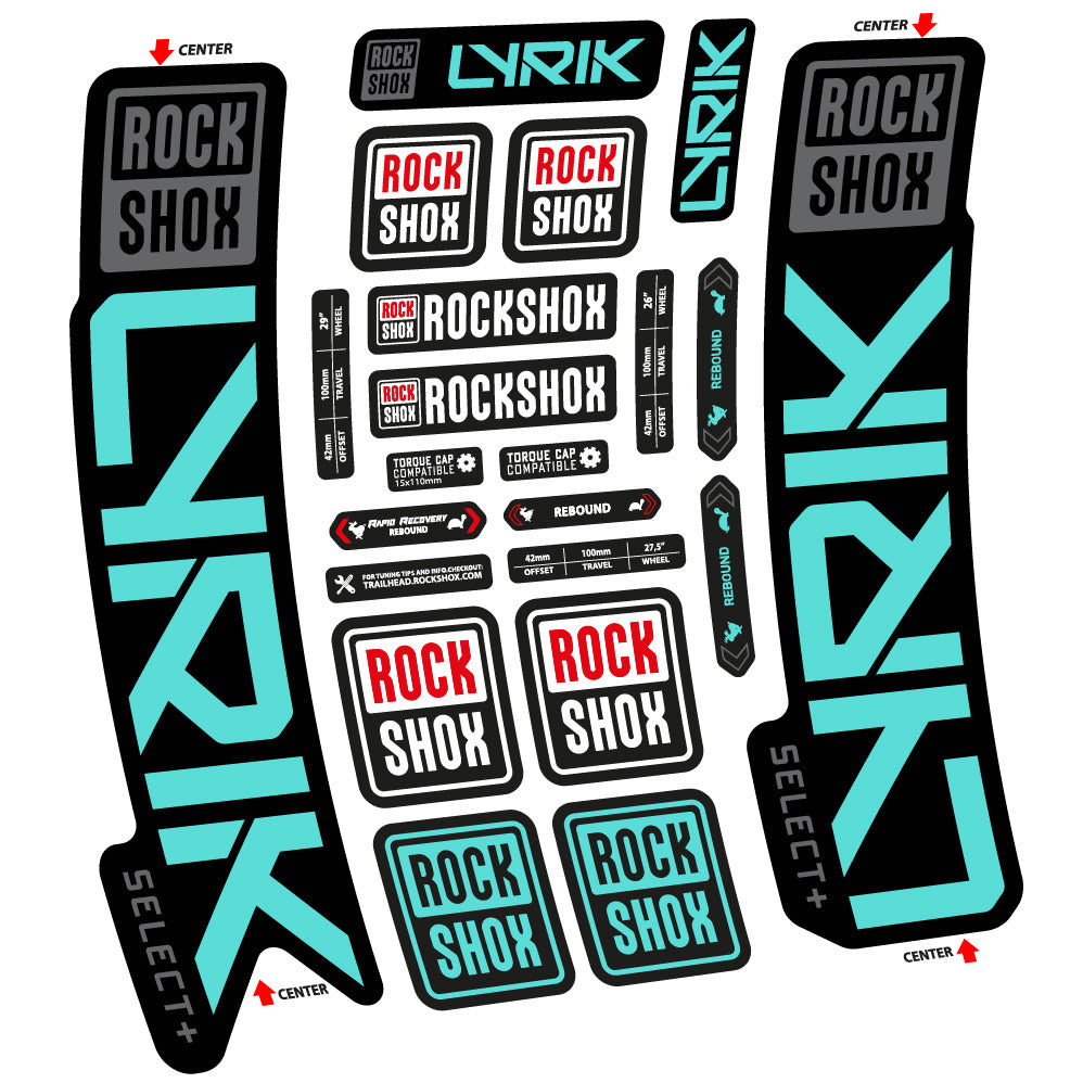 Autocollant Rock Shox Lyrik Select Plus 2023 Vélo Fourche vinyle autocollant