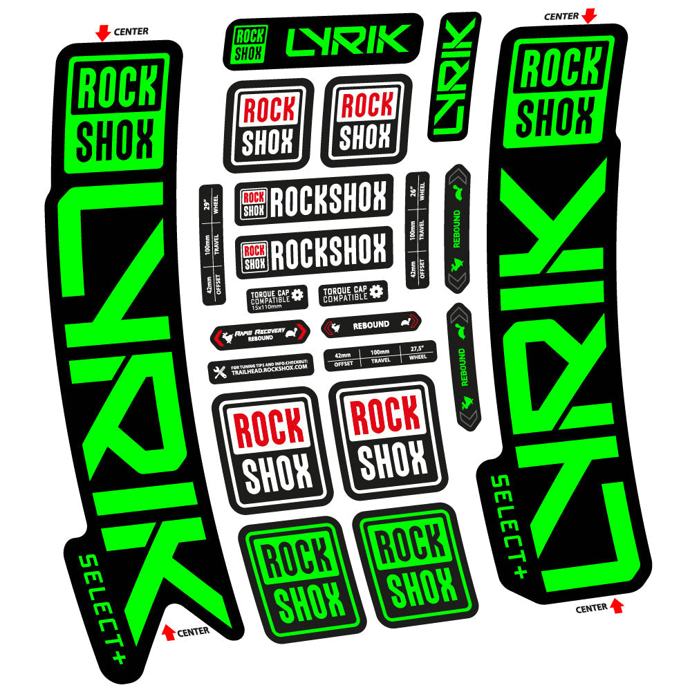 Autocollant Rock Shox Lyrik Select Plus 2023 Vélo Fourche vinyle autocollant