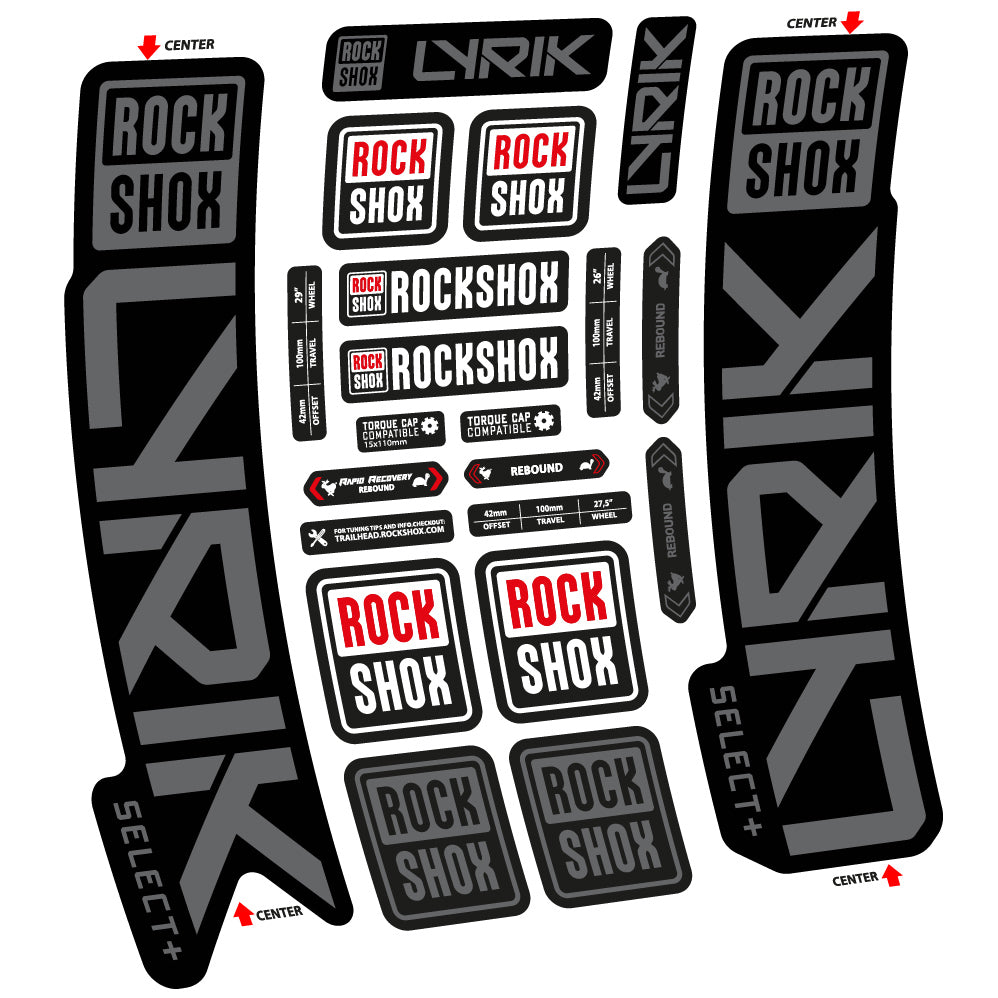 Autocollant Rock Shox Lyrik Select Plus 2023 Vélo Fourche vinyle autocollant