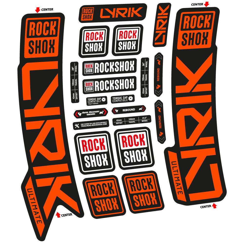 Autocollant Rock Shox Lyrik Ultimate 2023, Fourche 29, Autocollant Vélo vinyle