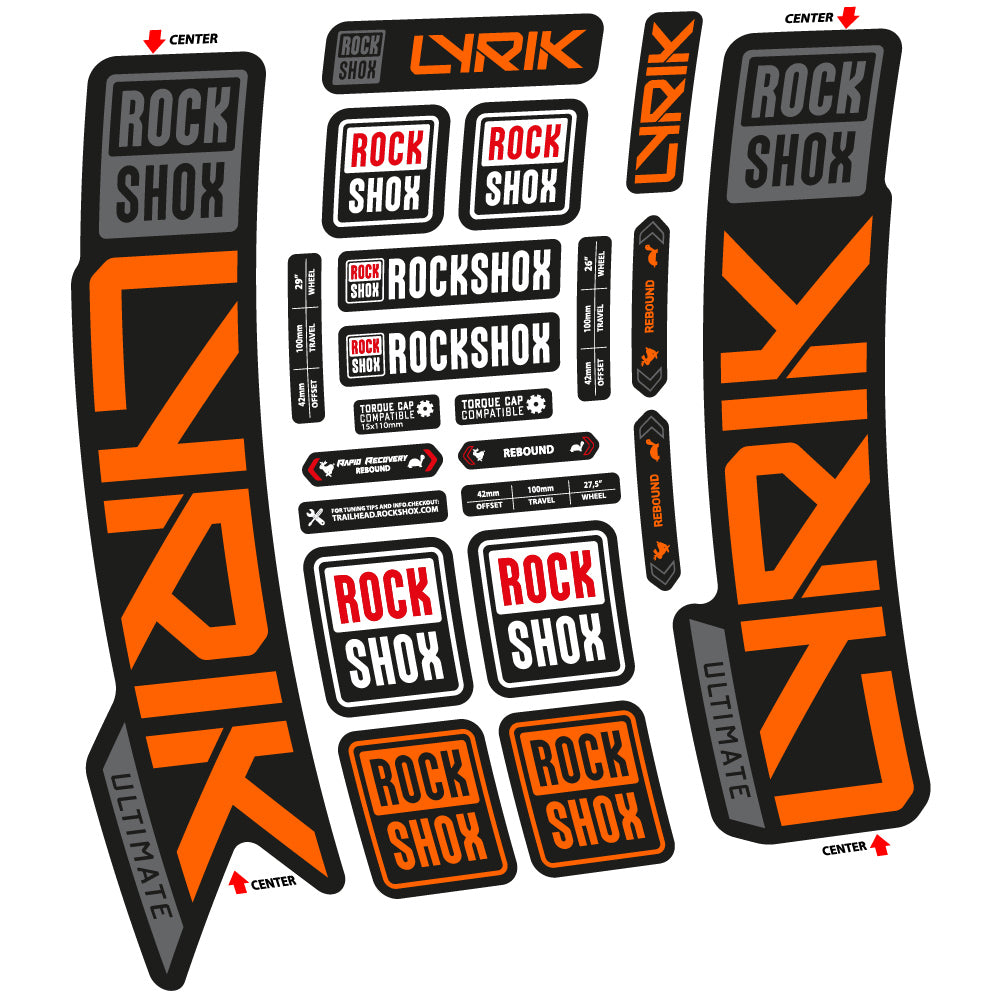 Autocollant Rock Shox Lyrik Ultimate 2023, Fourche 29, Autocollant Vélo vinyle
