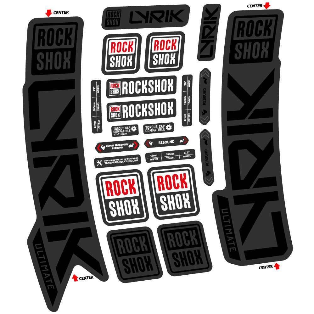Autocollant Rock Shox Lyrik Ultimate 2023, Fourche 29, Autocollant Vélo vinyle