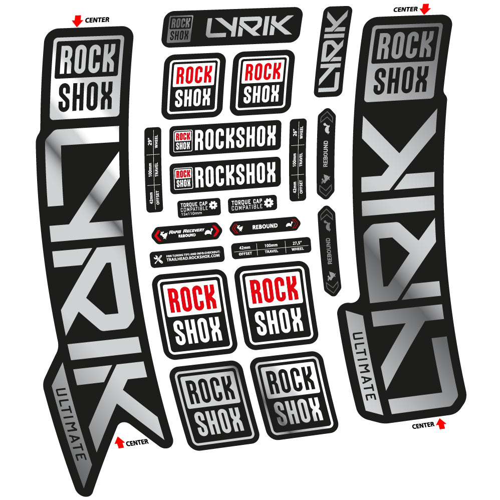 Autocollant Rock Shox Lyrik Ultimate 2023, Fourche 29, Autocollant Vélo vinyle