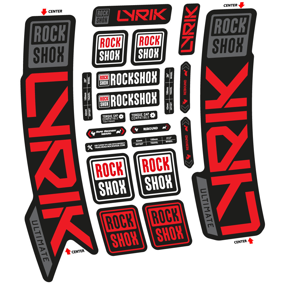 Autocollant Rock Shox Lyrik Ultimate 2023, Fourche 29, Autocollant Vélo vinyle