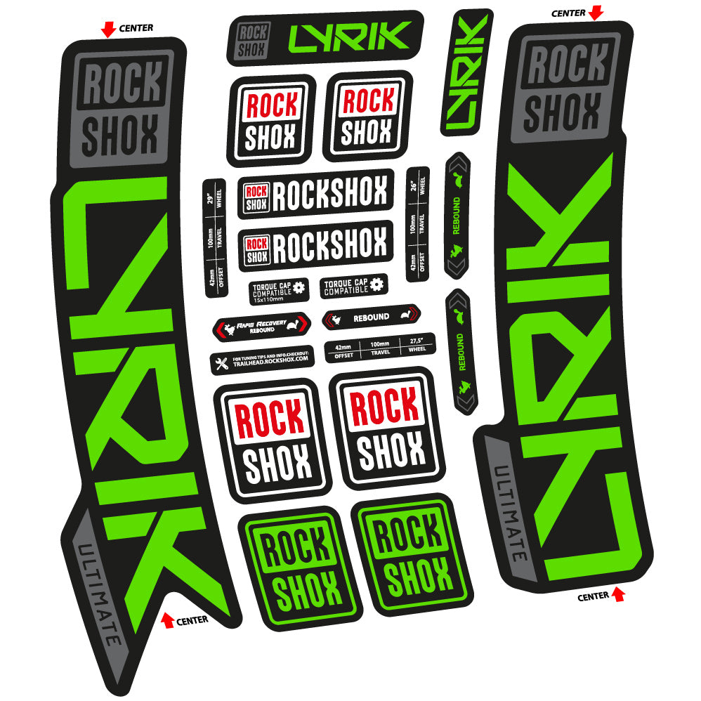 Autocollant Rock Shox Lyrik Ultimate 2023, Fourche 29, Autocollant Vélo vinyle
