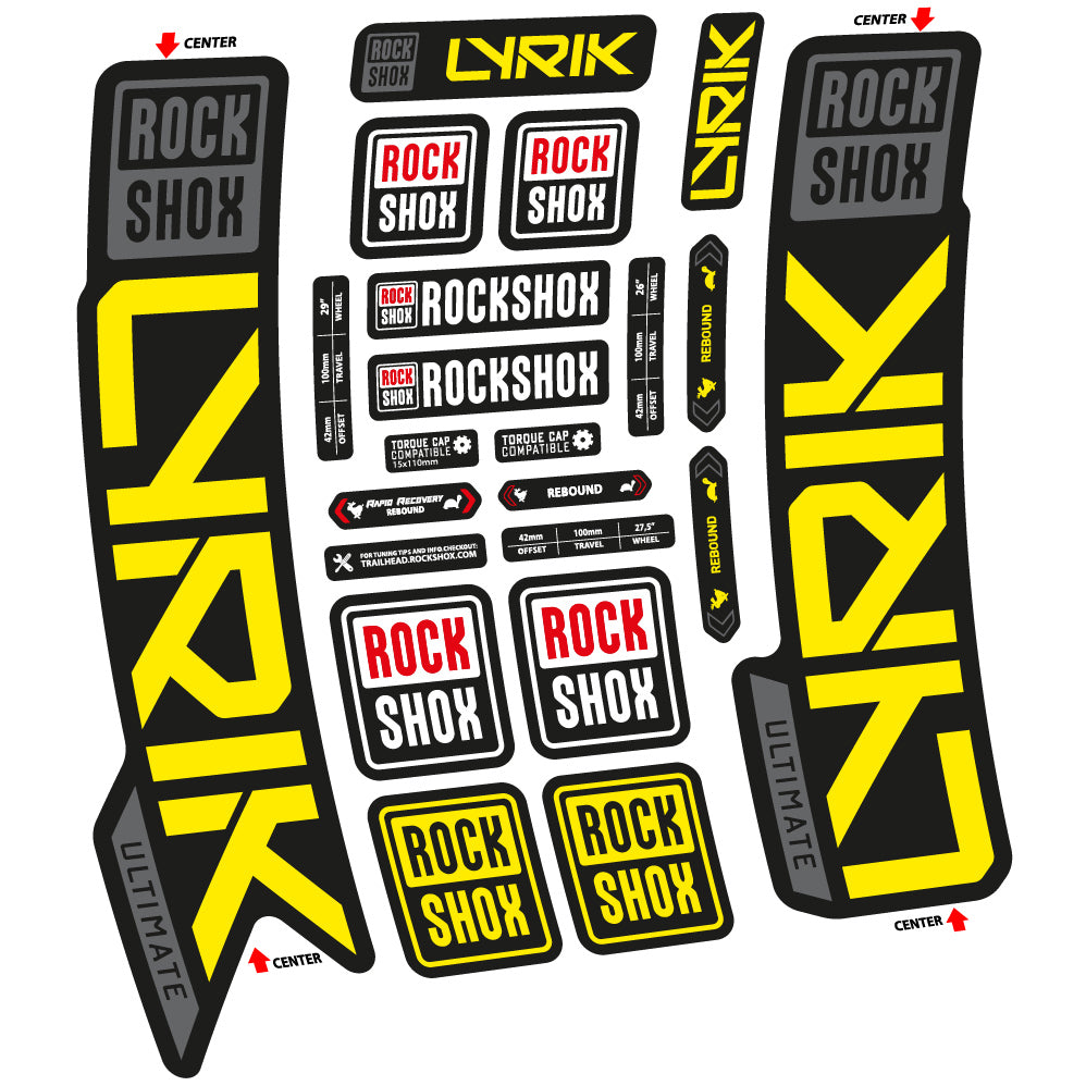 Autocollant Rock Shox Lyrik Ultimate 2023, Fourche 29, Autocollant Vélo vinyle