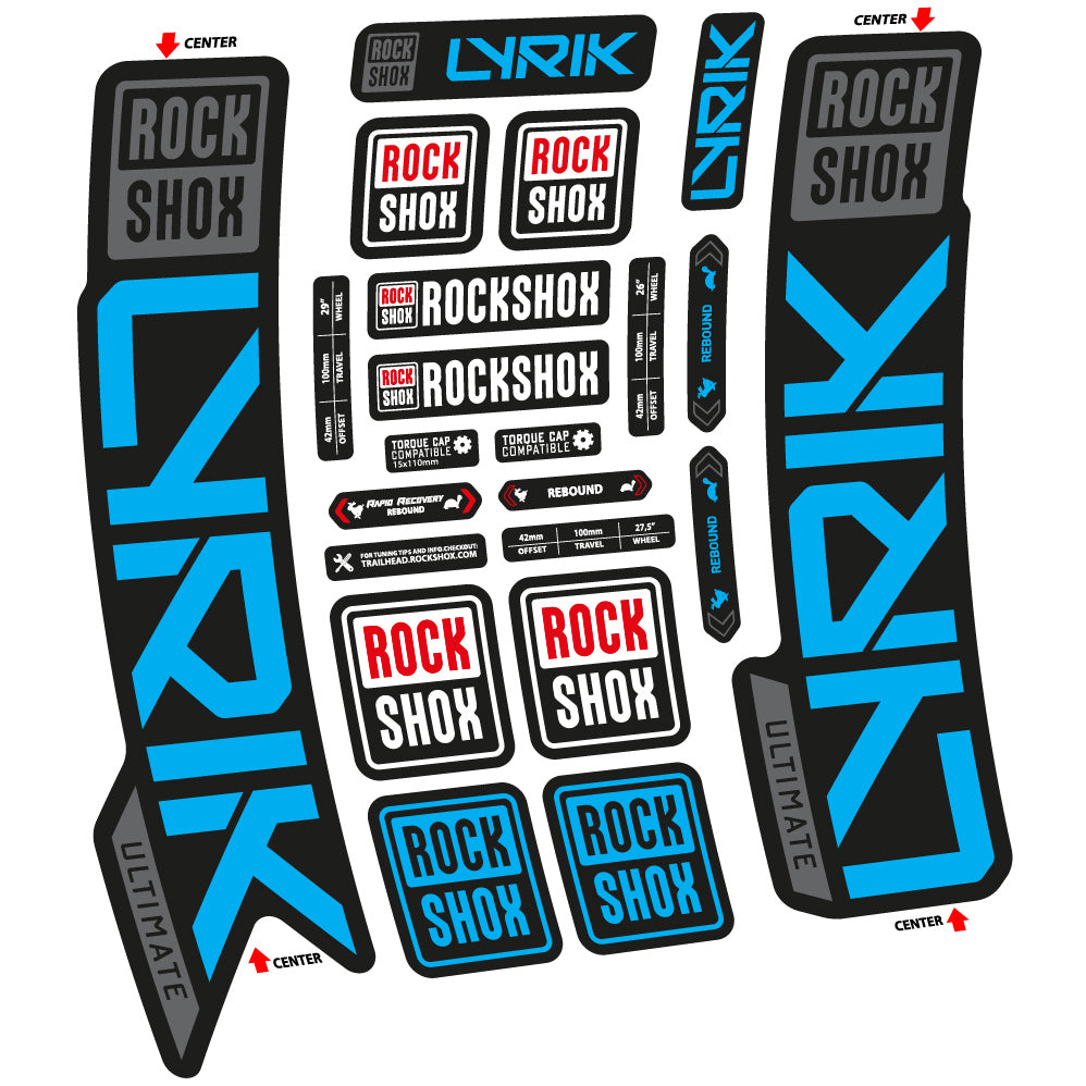 Autocollant Rock Shox Lyrik Ultimate 2023, Fourche 29, Autocollant Vélo vinyle