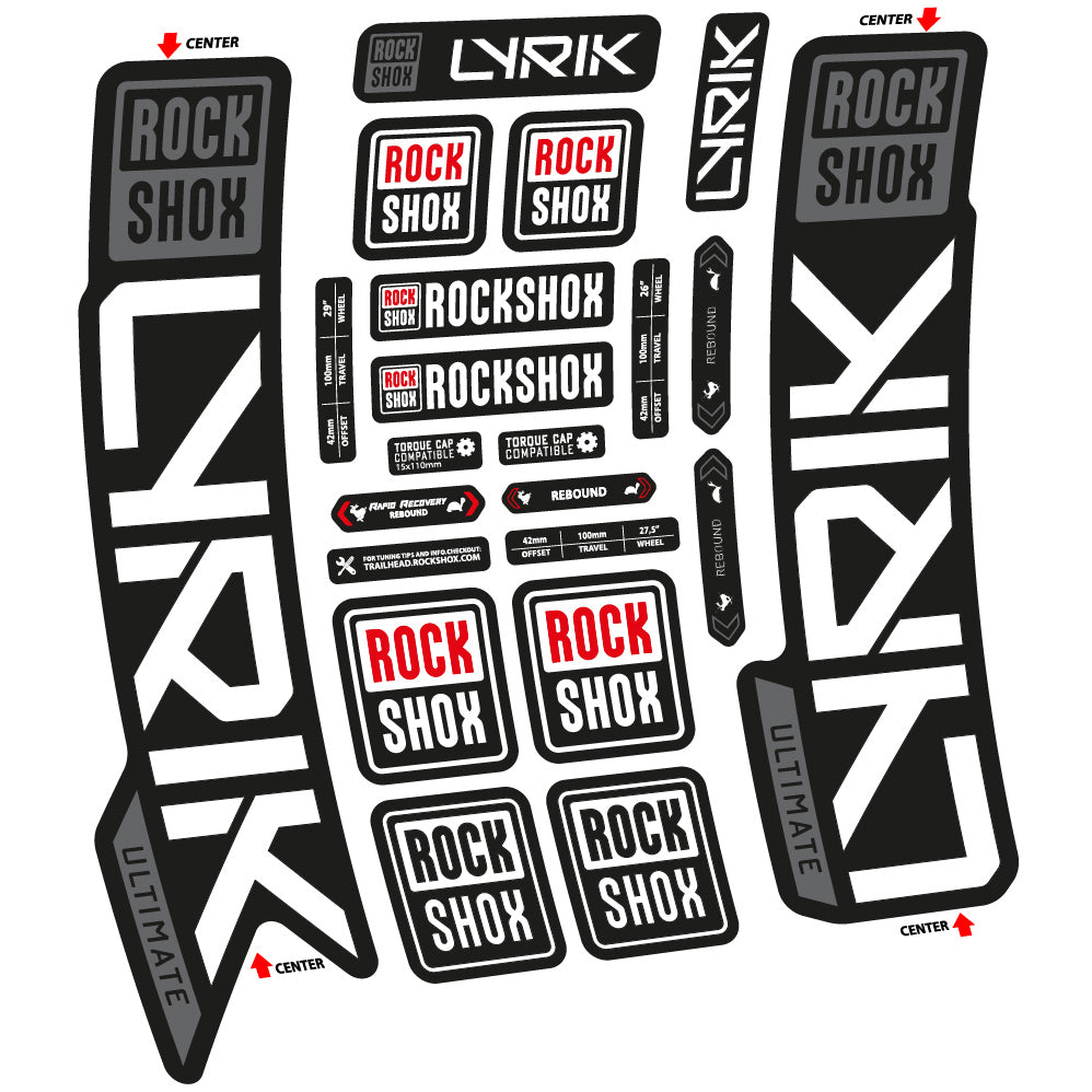 Autocollant Rock Shox Lyrik Ultimate 2023, Fourche 29, Autocollant Vélo vinyle