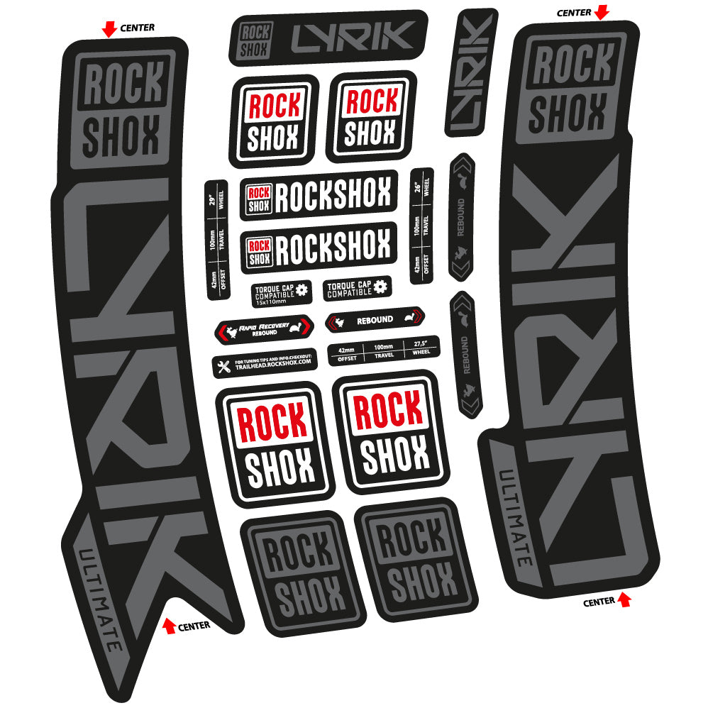 Autocollant Rock Shox Lyrik Ultimate 2023, Fourche 29, Autocollant Vélo vinyle