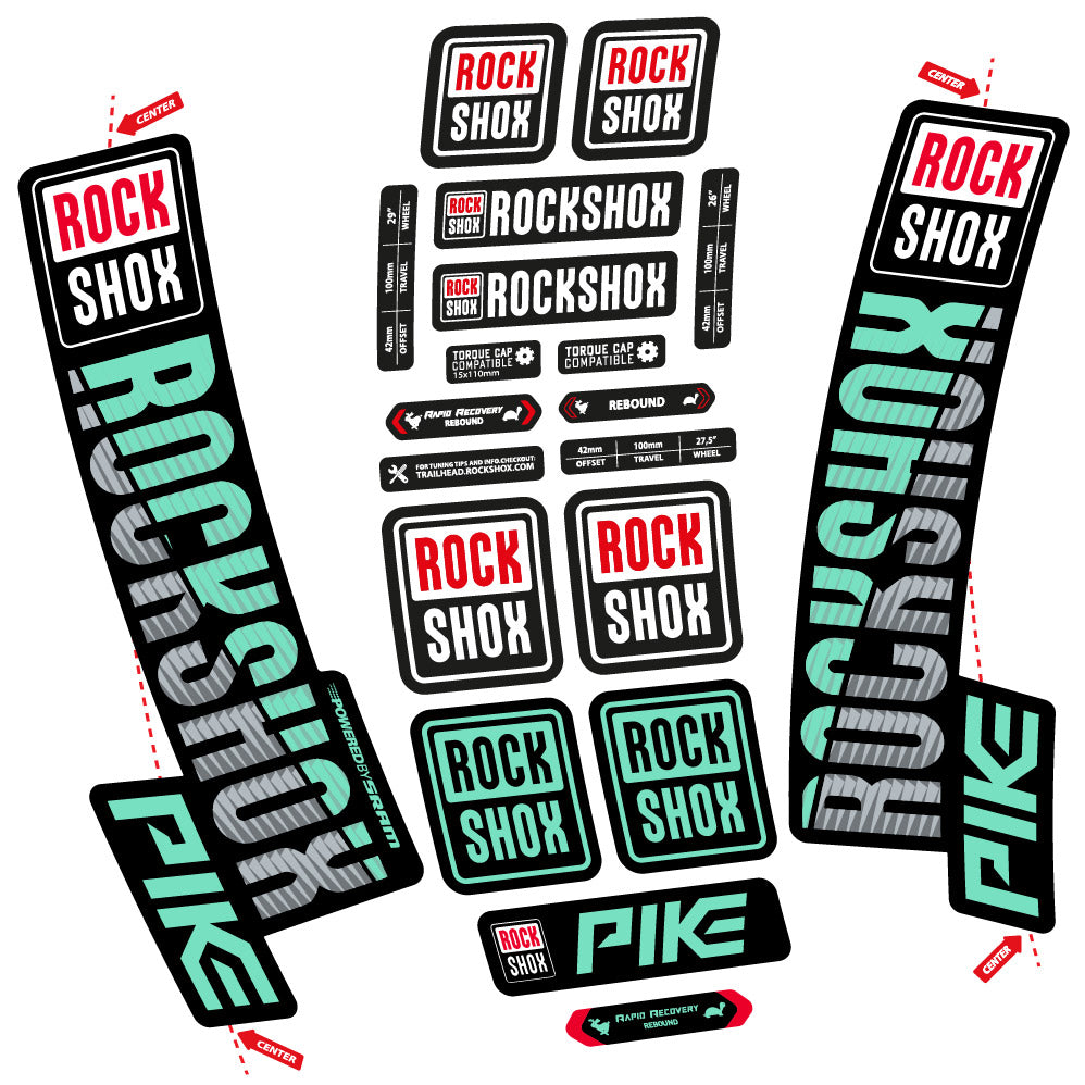 Autocollant Rock Shox Pike 2018, Fourche 29, Autocollant Vélo vinyle