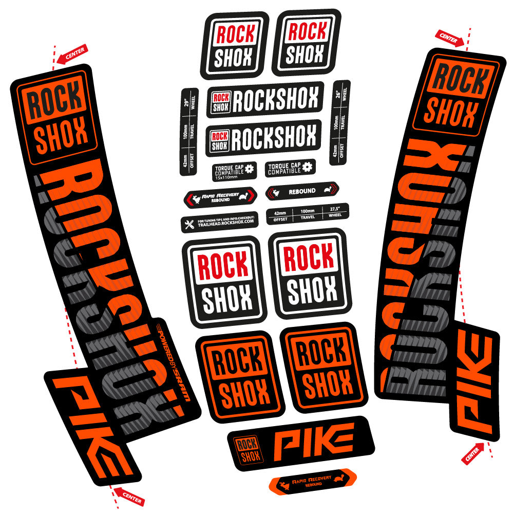 Autocollant Rock Shox Pike 2018, Fourche 29, Autocollant Vélo vinyle