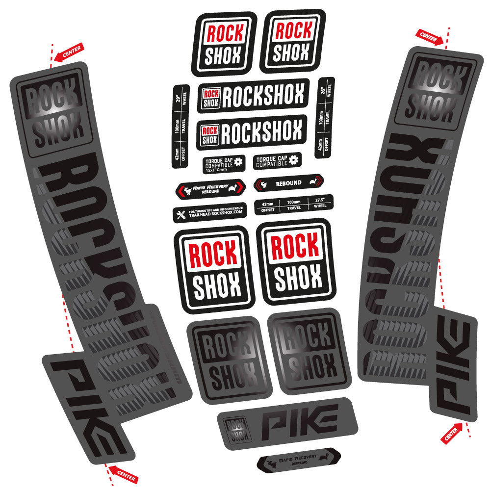 Autocollant Rock Shox Pike 2018, Fourche 29, Autocollant Vélo vinyle