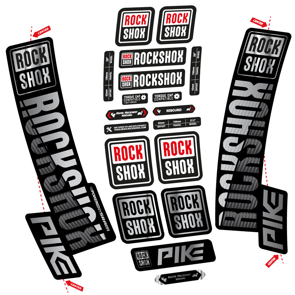 Autocollant Rock Shox Pike 2018, Fourche 29, Autocollant Vélo vinyle