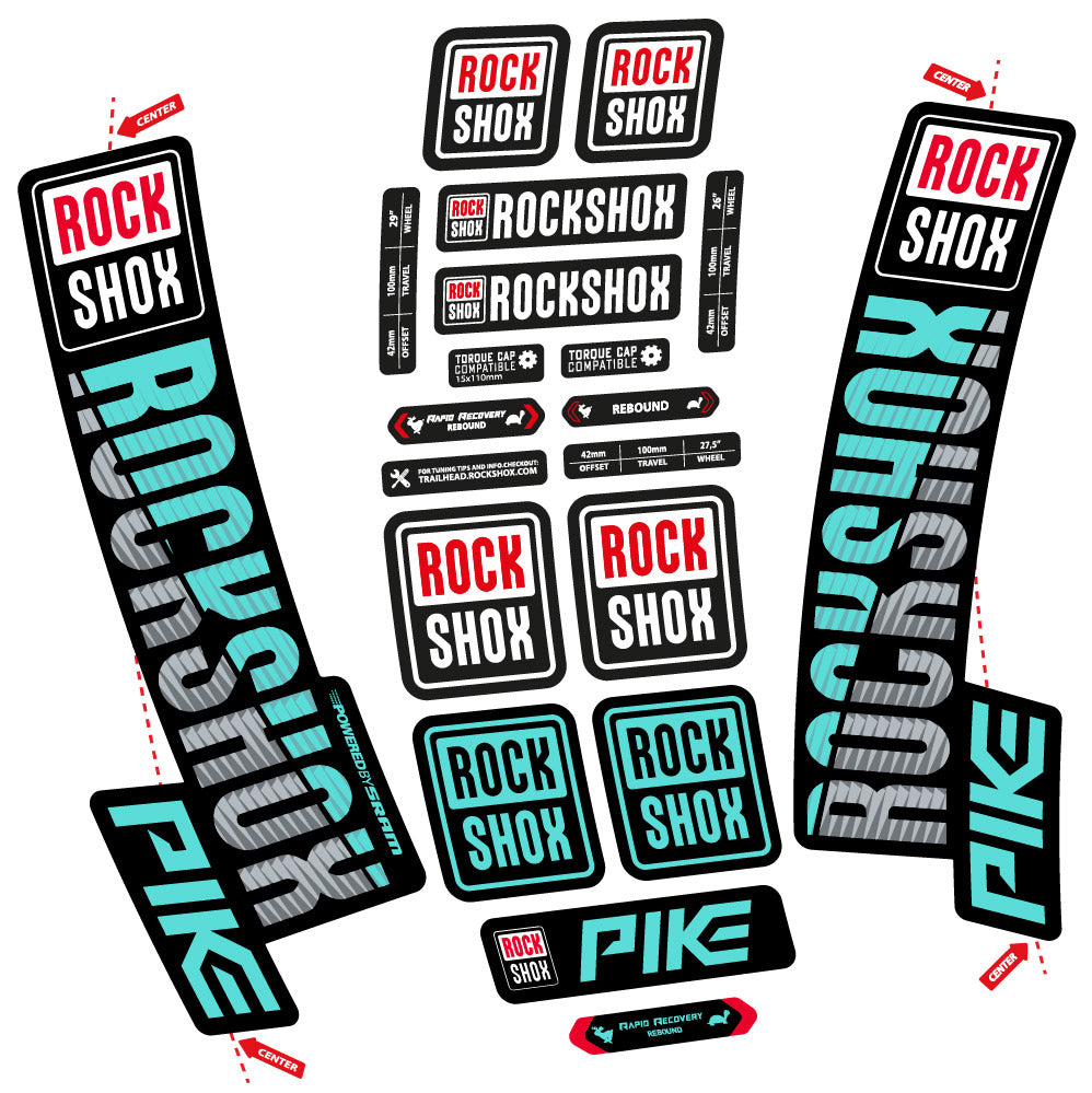 Autocollant Rock Shox Pike 2018, Fourche 29, Autocollant Vélo vinyle