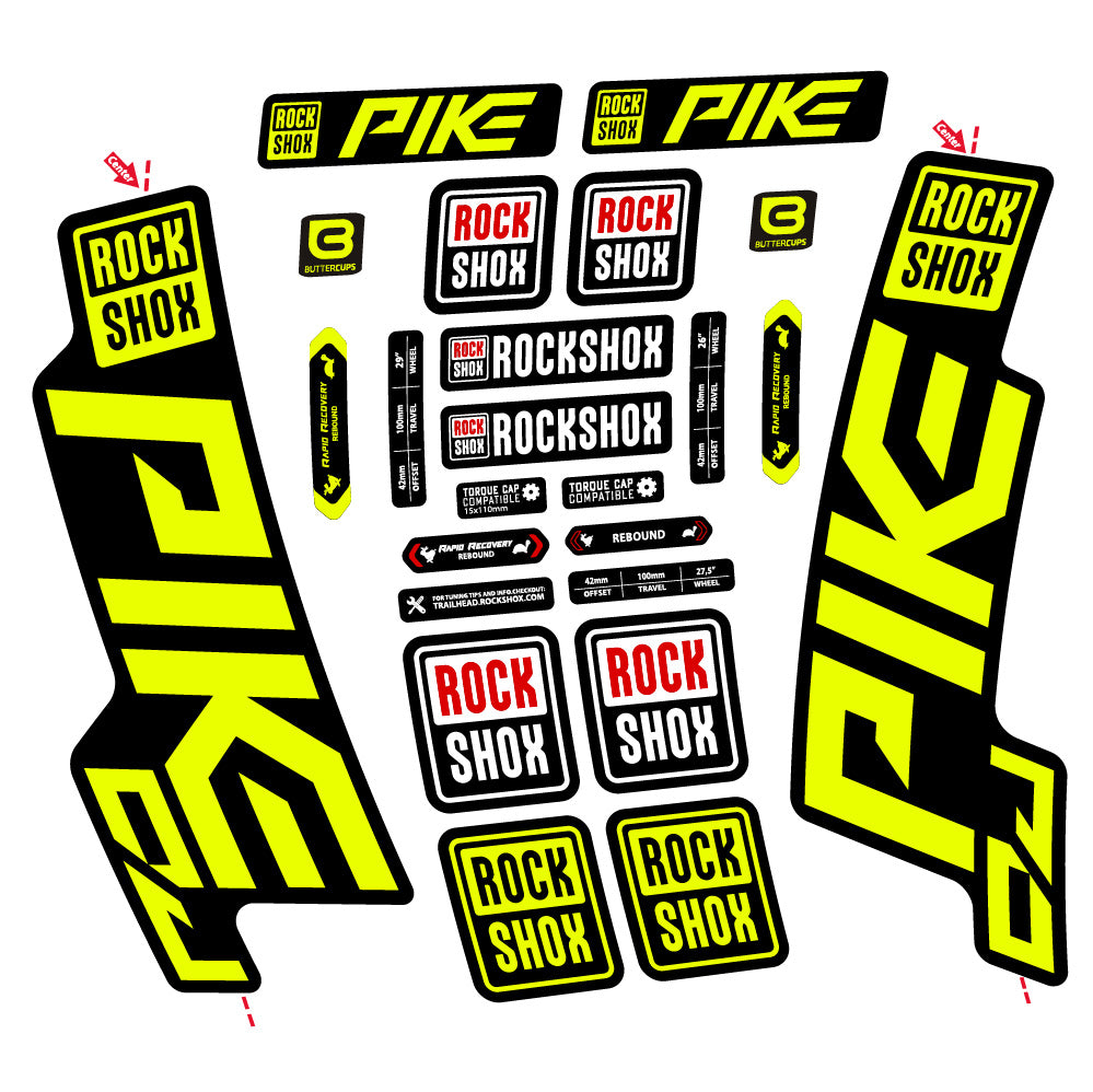 Autocollant Rock Shox Pike DJ, Fourche 29, Vélo vinyle autocollant