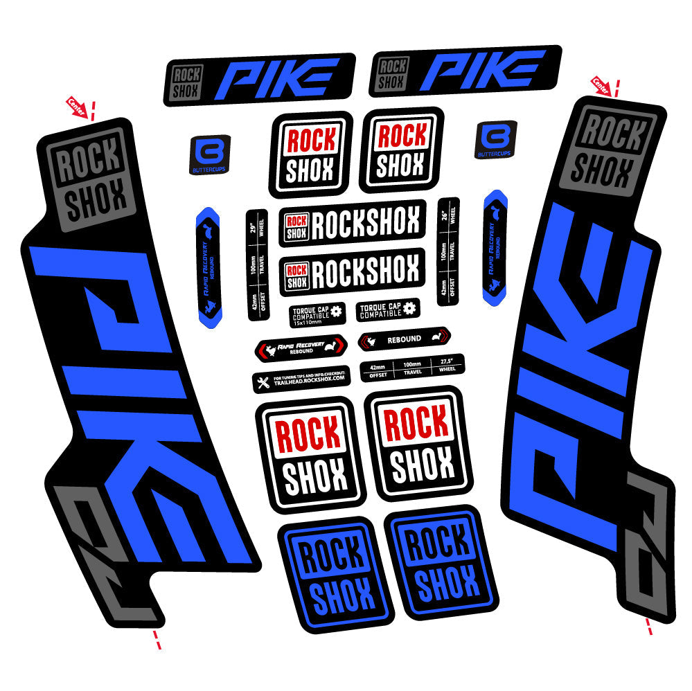 Autocollant Rock Shox Pike DJ, Fourche 29, Vélo vinyle autocollant