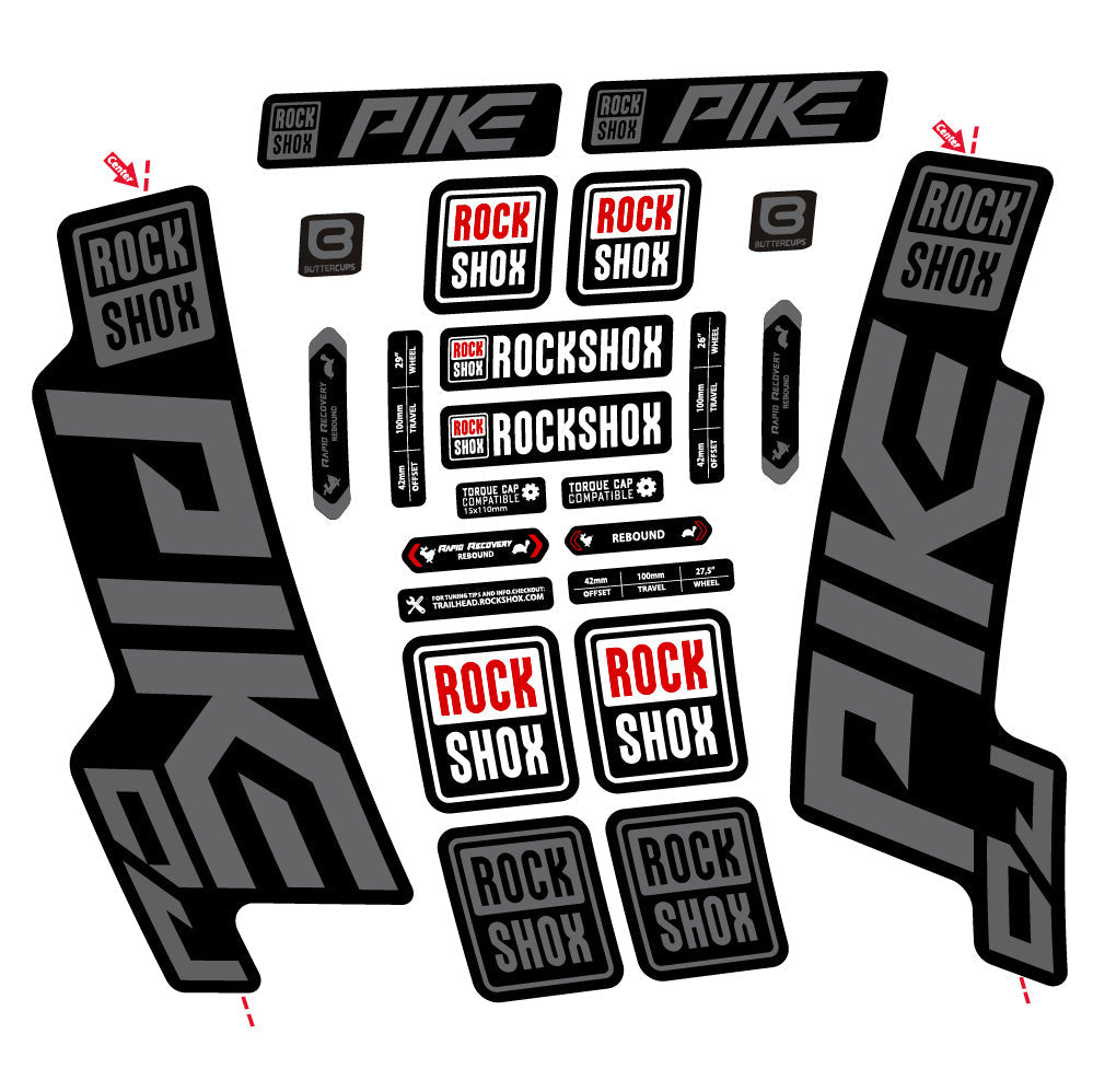 Autocollant Rock Shox Pike DJ, Fourche 29, Vélo vinyle autocollant
