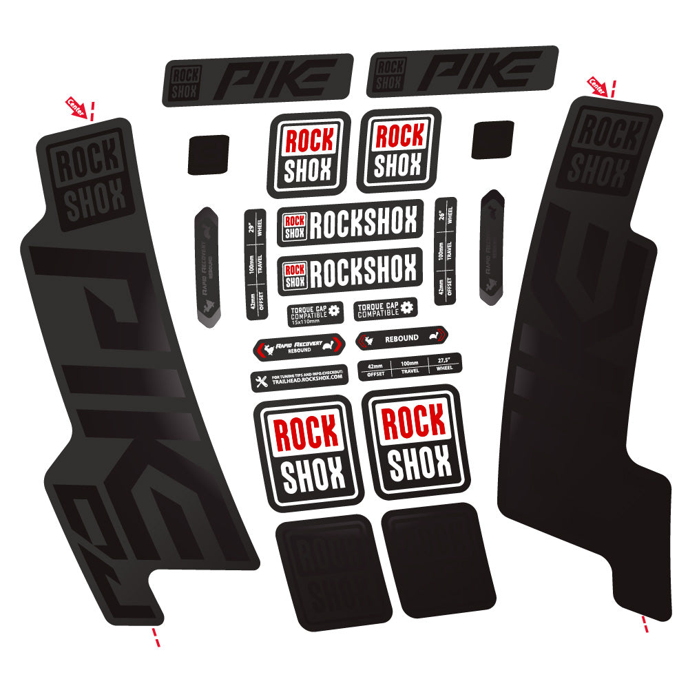 Autocollant Rock Shox Pike DJ, Fourche 29, Vélo vinyle autocollant