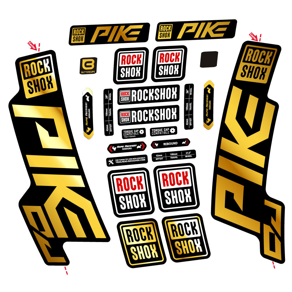 Autocollant Rock Shox Pike DJ, Fourche 29, Vélo vinyle autocollant