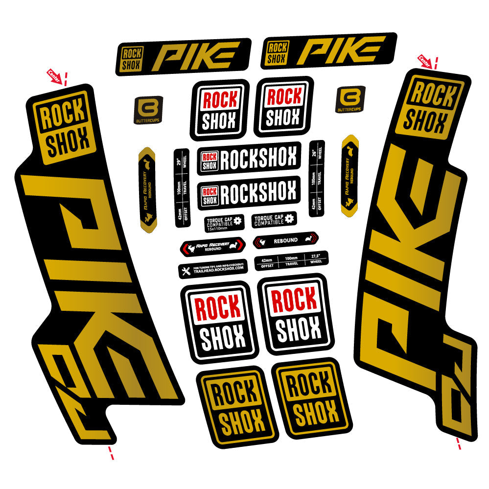 Autocollant Rock Shox Pike DJ, Fourche 29, Vélo vinyle autocollant