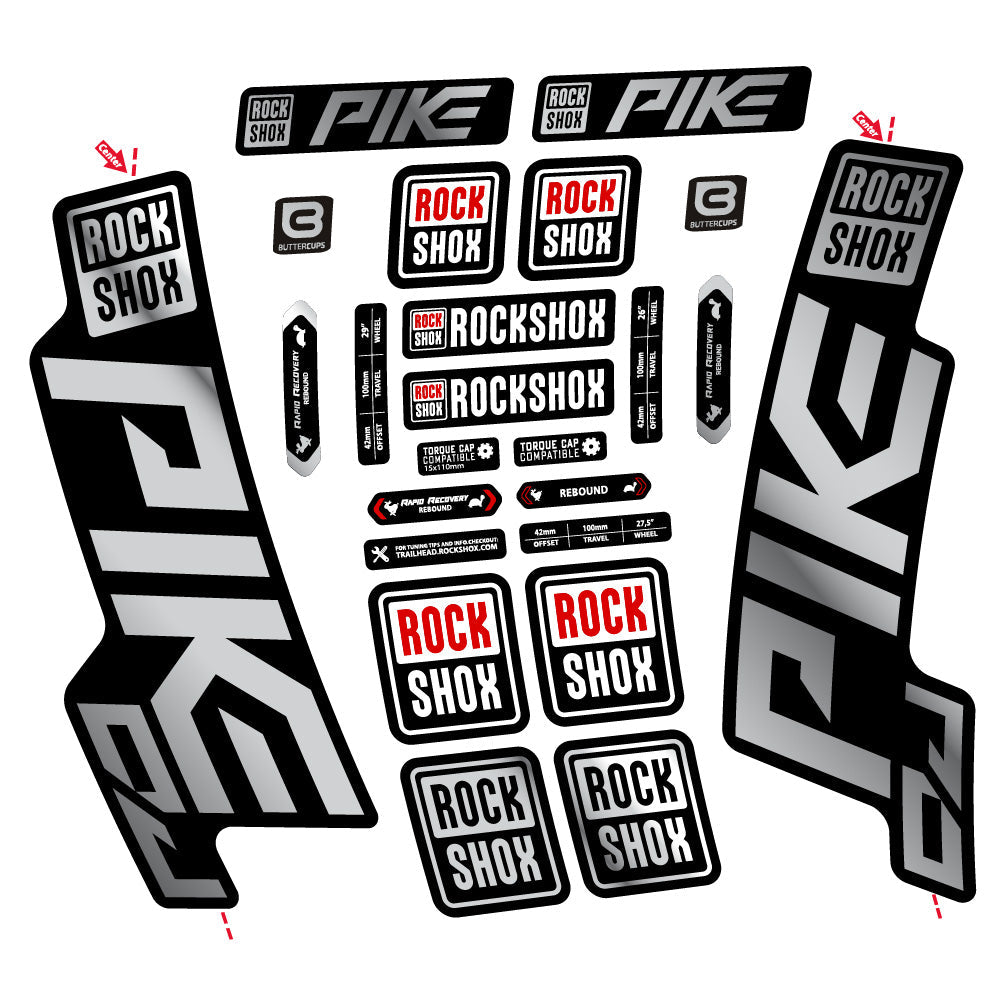 Autocollant Rock Shox Pike DJ, Fourche 29, Vélo vinyle autocollant