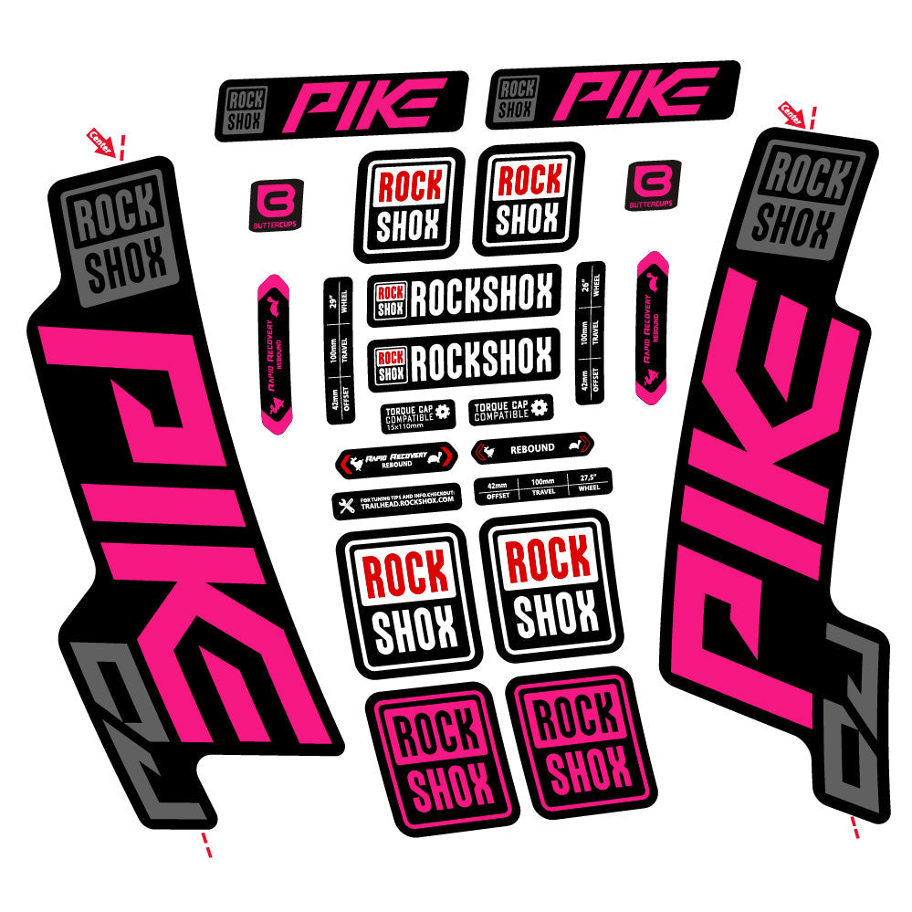 Autocollant Rock Shox Pike DJ, Fourche 29, Vélo vinyle autocollant