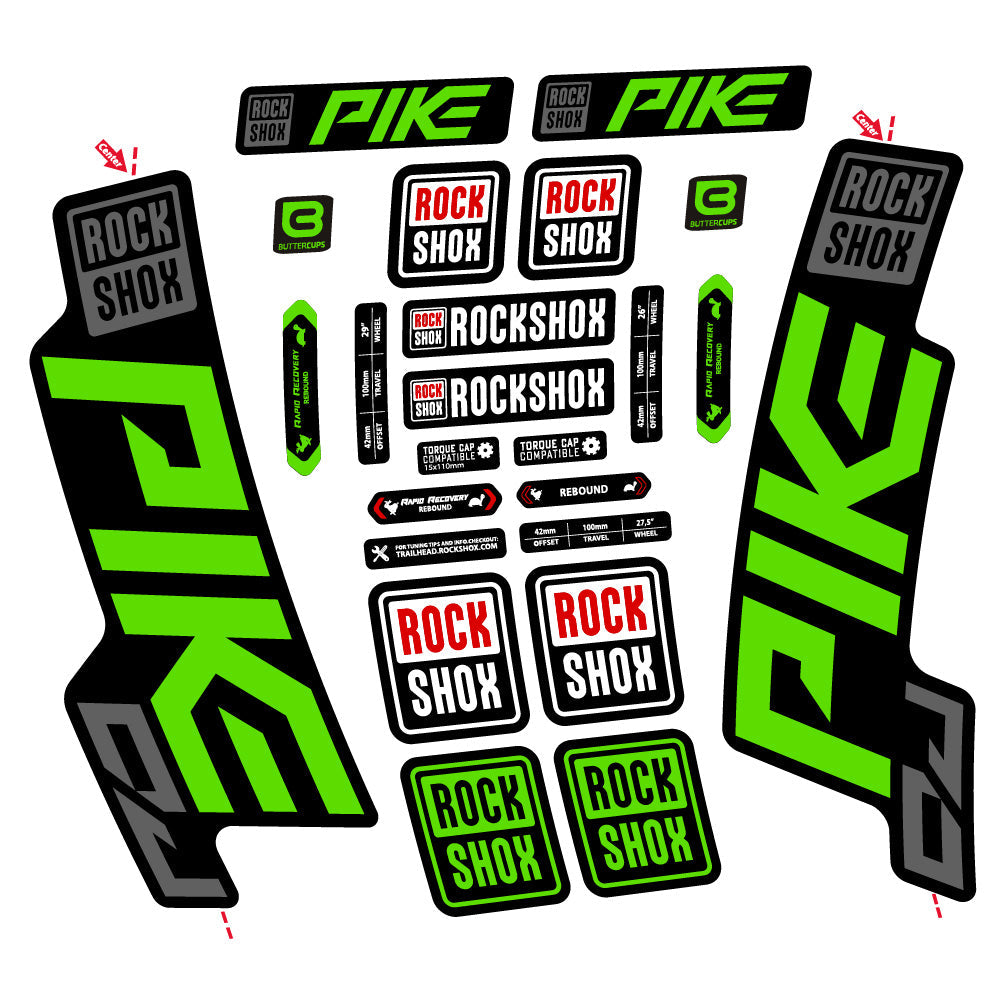 Autocollant Rock Shox Pike DJ, Fourche 29, Vélo vinyle autocollant