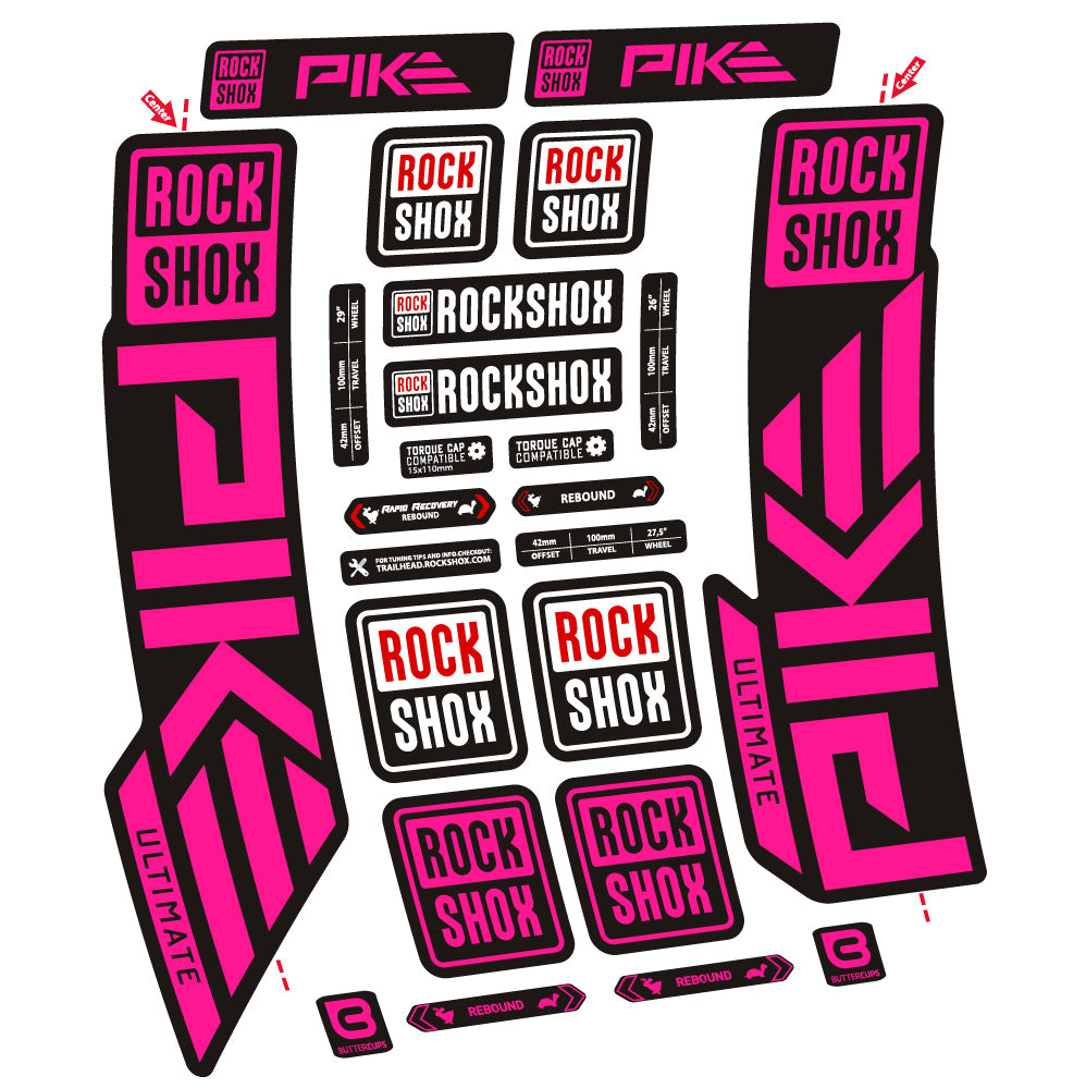 Autocollant Rock Shox Pike Ultimate, Fourche 29, Autocollant Vélo vinyle