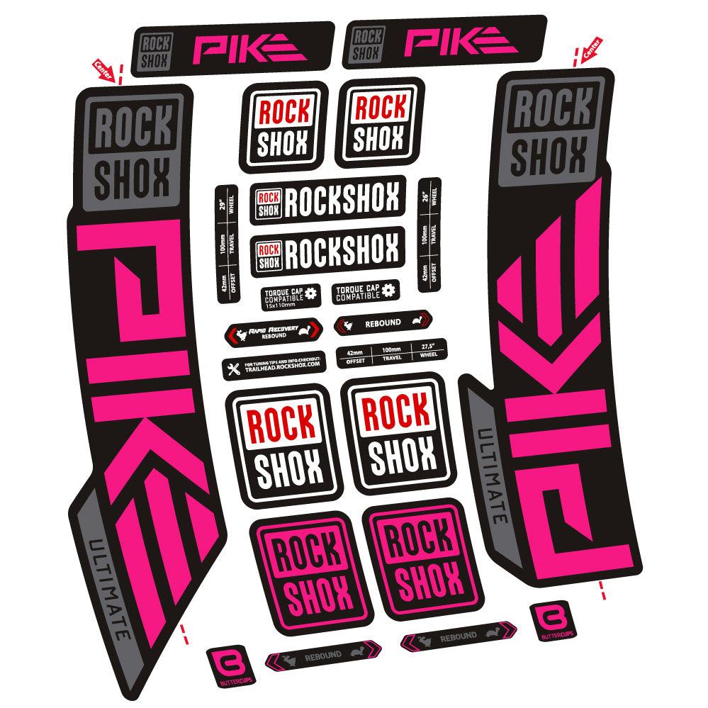 Autocollant Rock Shox Pike Ultimate, Fourche 29, Autocollant Vélo vinyle