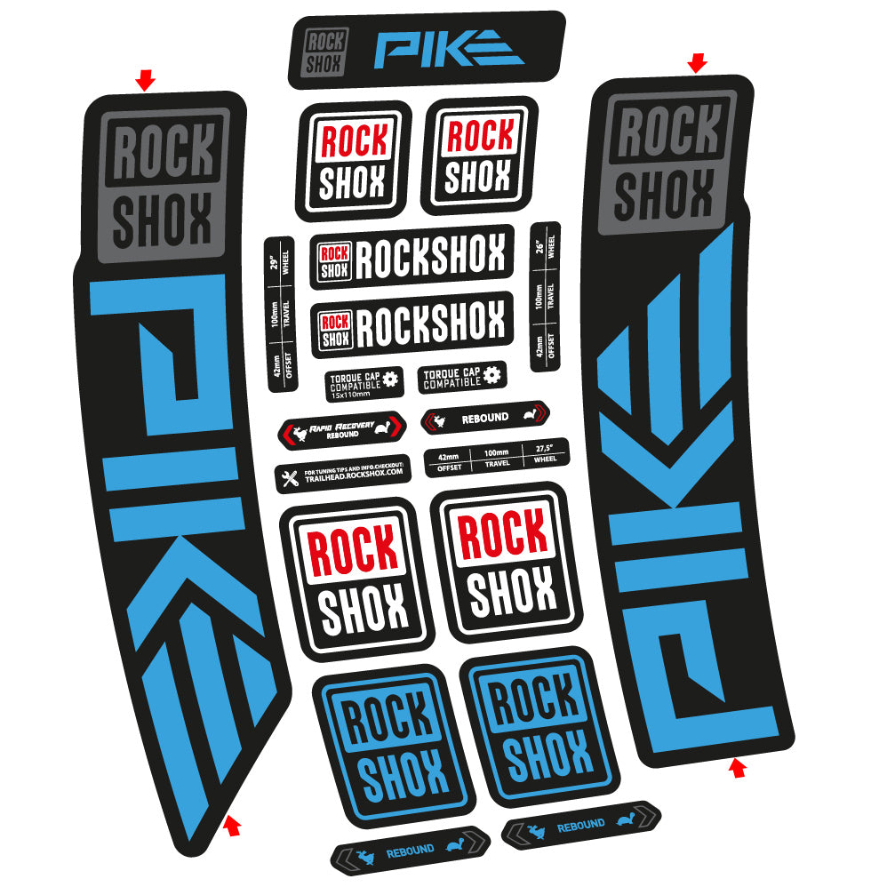 Autocollant Rock Shox Pike 2023 Vélo Fourche vinyle autocollant