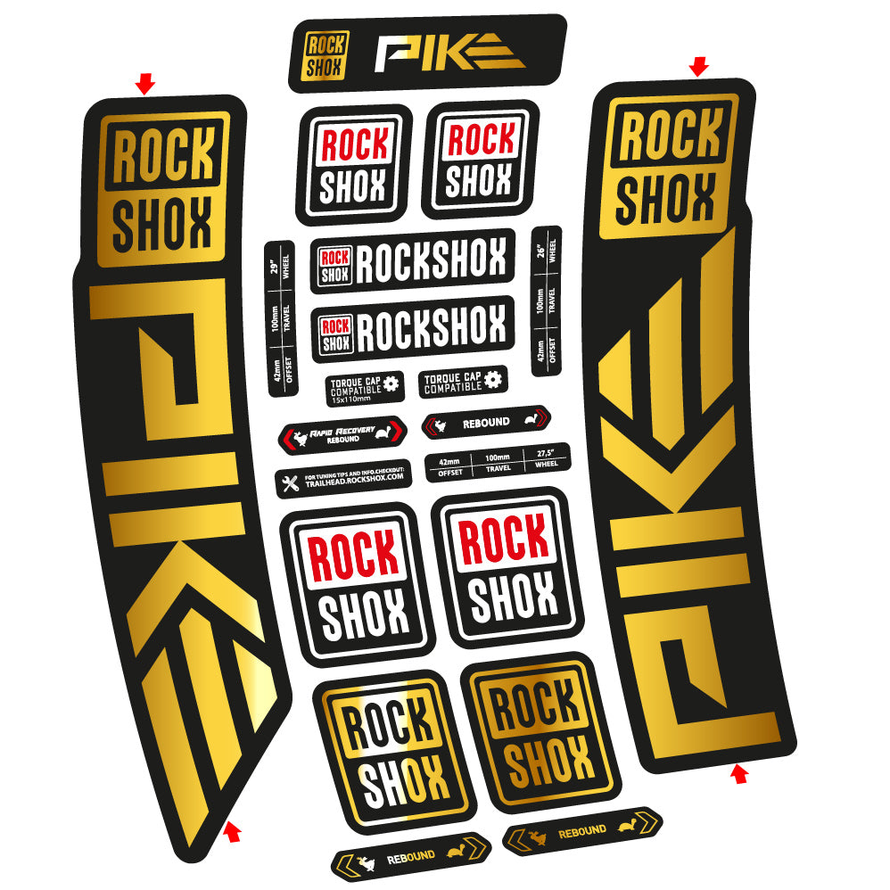 Autocollant Rock Shox Pike 2023 Vélo Fourche vinyle autocollant