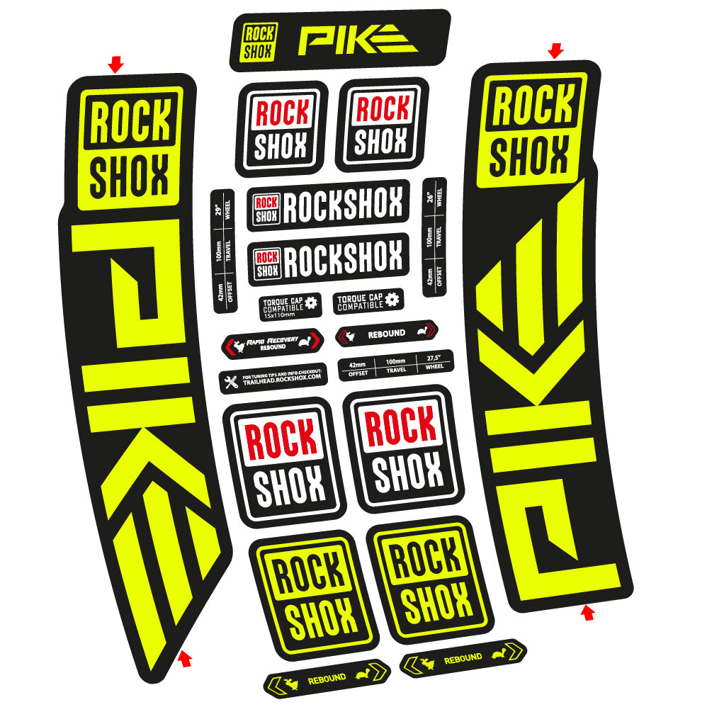 Autocollant Rock Shox Pike 2023 Vélo Fourche vinyle autocollant