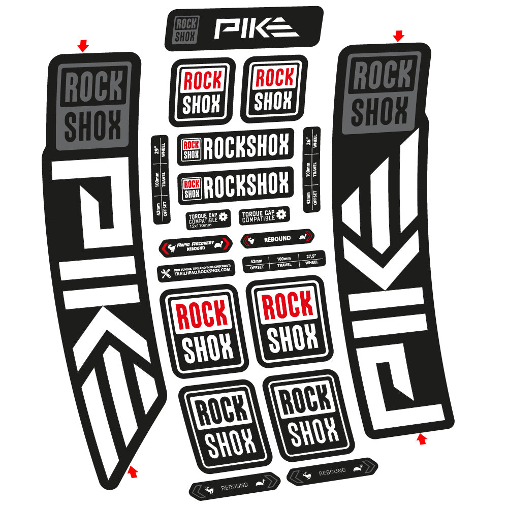 Autocollant Rock Shox Pike 2023 Vélo Fourche vinyle autocollant