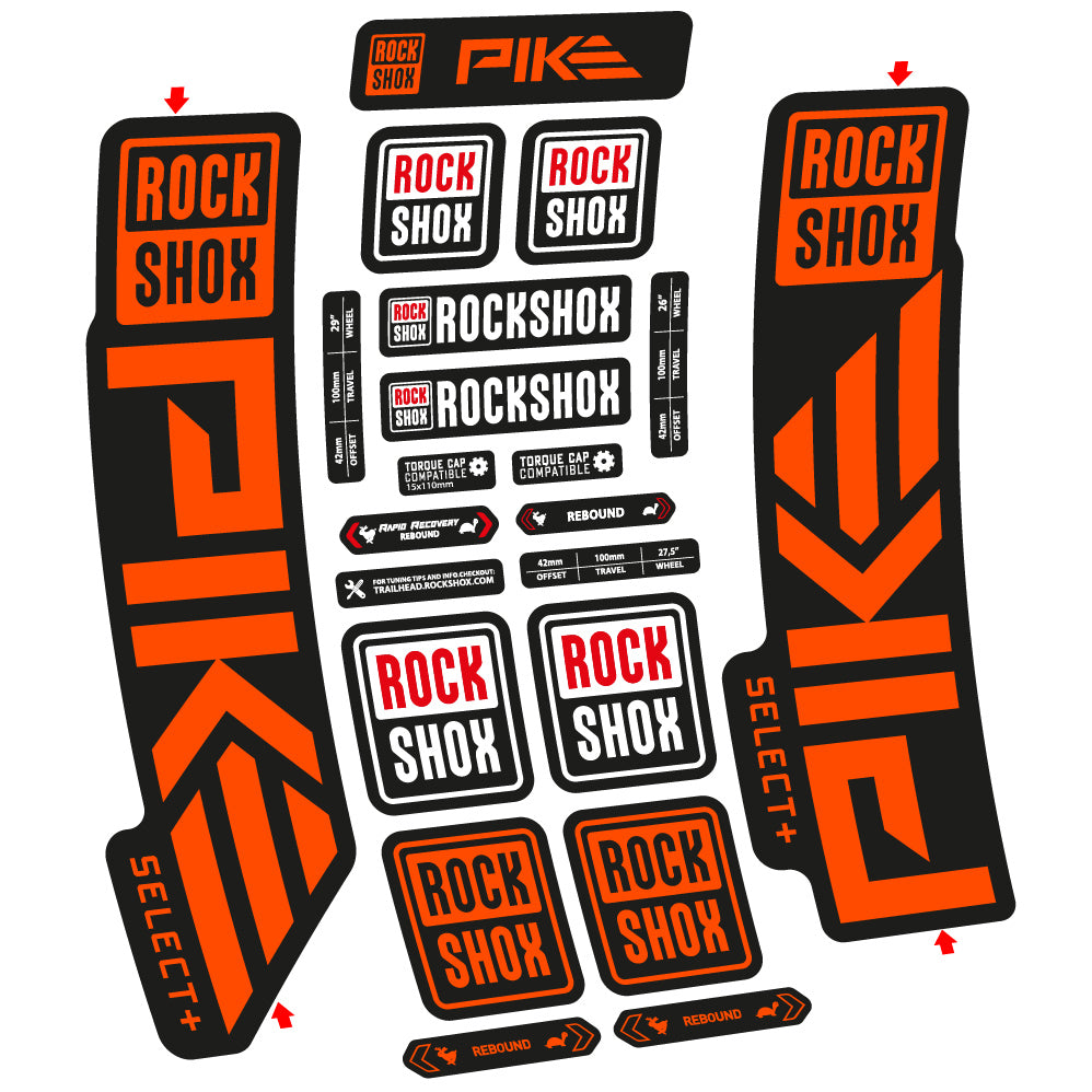 Autocollant Rock Shox Pike Select Plus 2023 Vélo Fourche vinyle autocollant