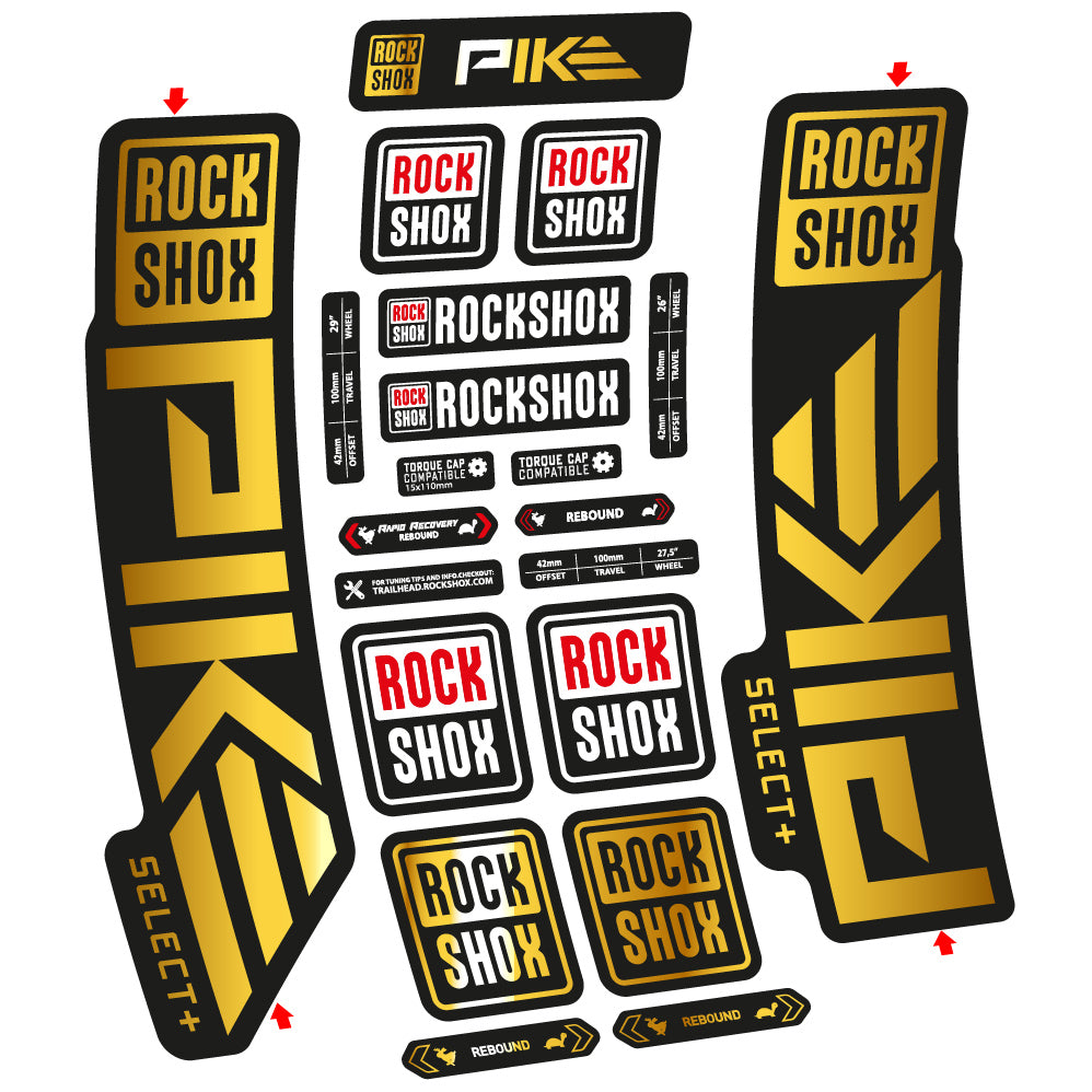 Autocollant Rock Shox Pike Select Plus 2023 Vélo Fourche vinyle autocollant