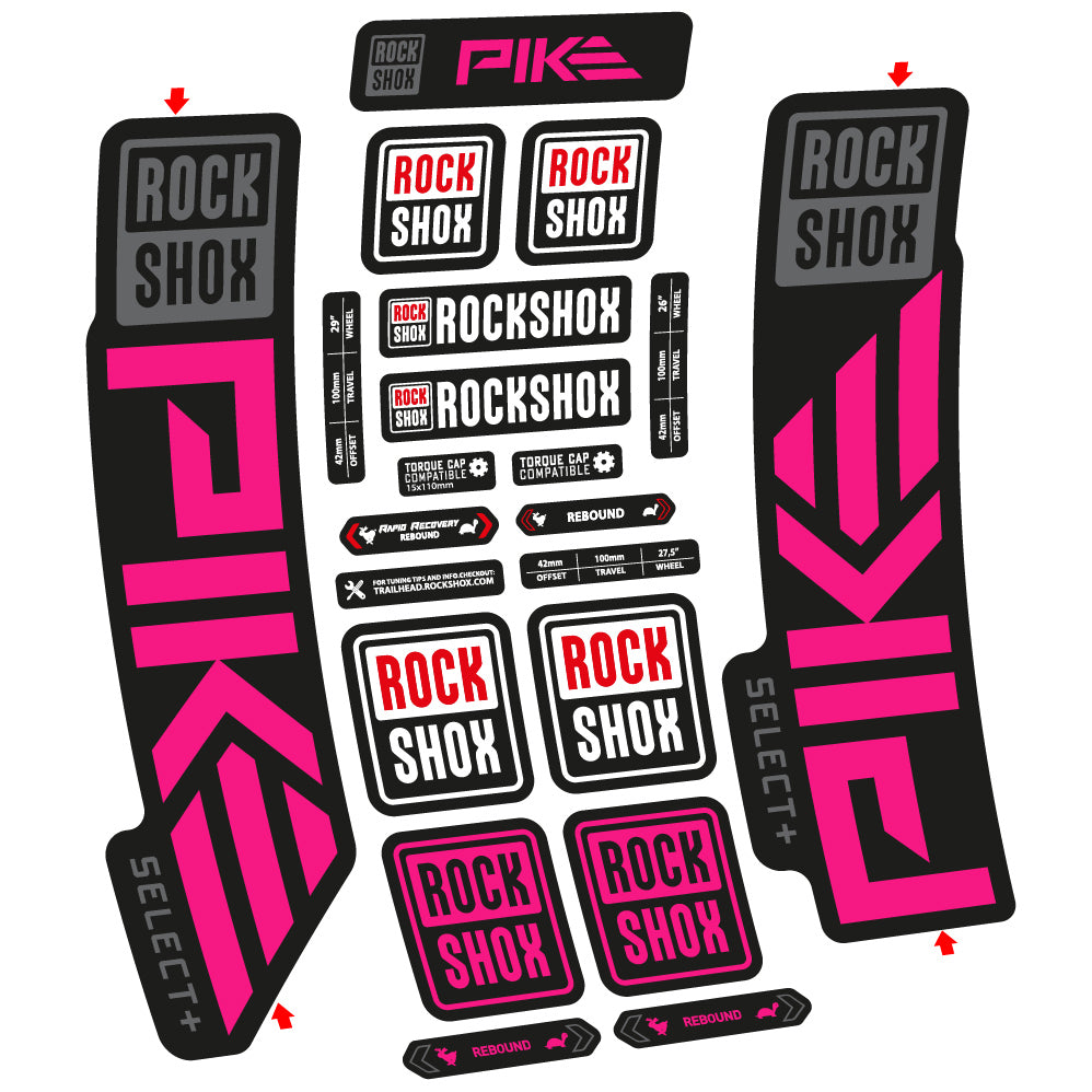 Autocollant Rock Shox Pike Select Plus 2023 Vélo Fourche vinyle autocollant