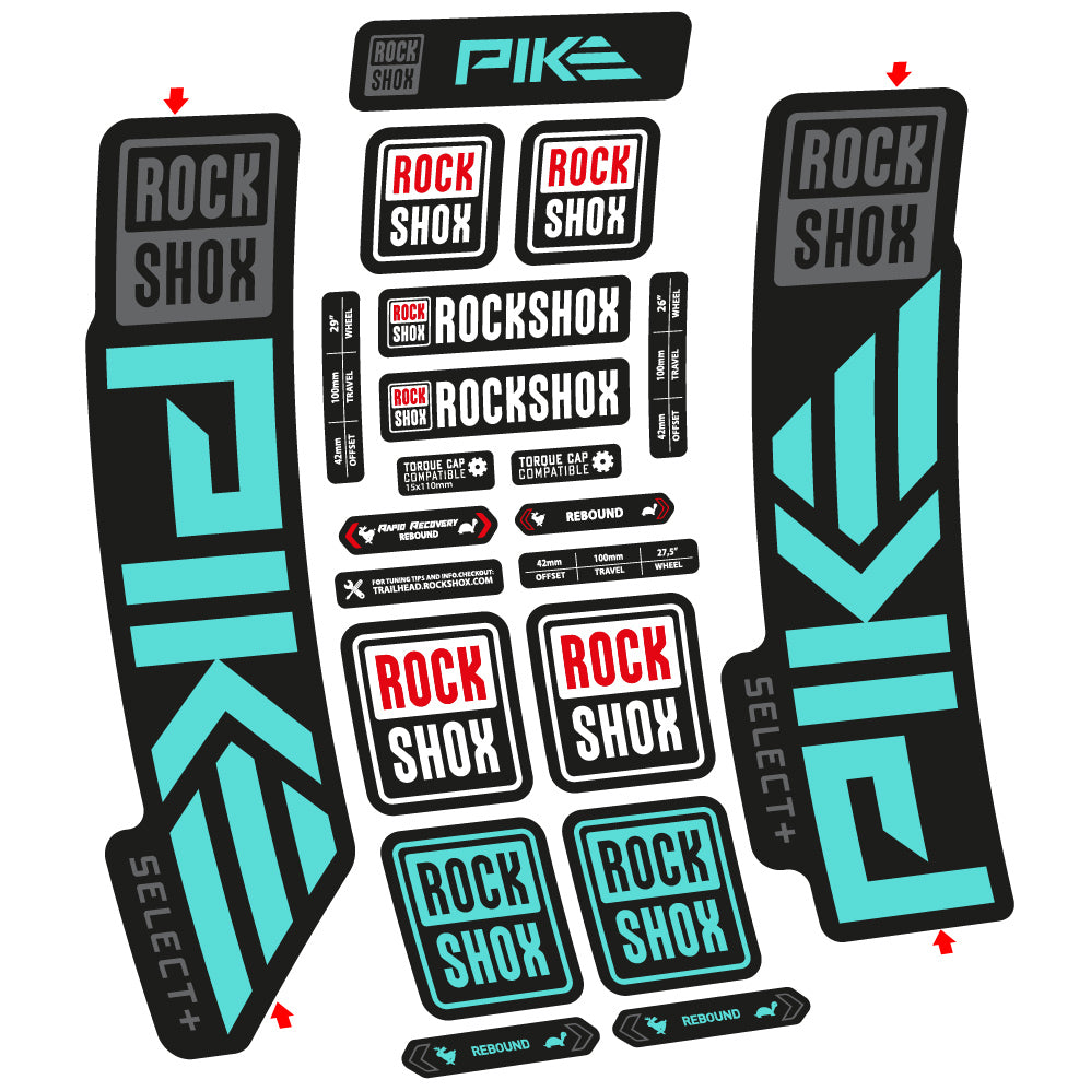 Autocollant Rock Shox Pike Select Plus 2023 Vélo Fourche vinyle autocollant