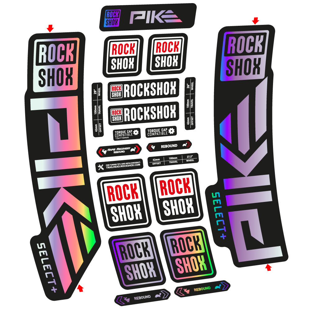 Autocollant Rock Shox Pike Select Plus 2023 Vélo Fourche vinyle autocollant