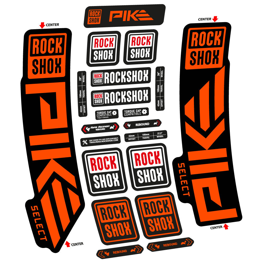 Autocollant Rock Shox Pike Select 2023 Vélo Fourche vinyle autocollant