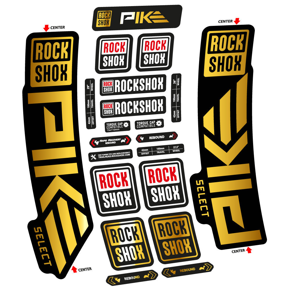 Autocollant Rock Shox Pike Select 2023 Vélo Fourche vinyle autocollant
