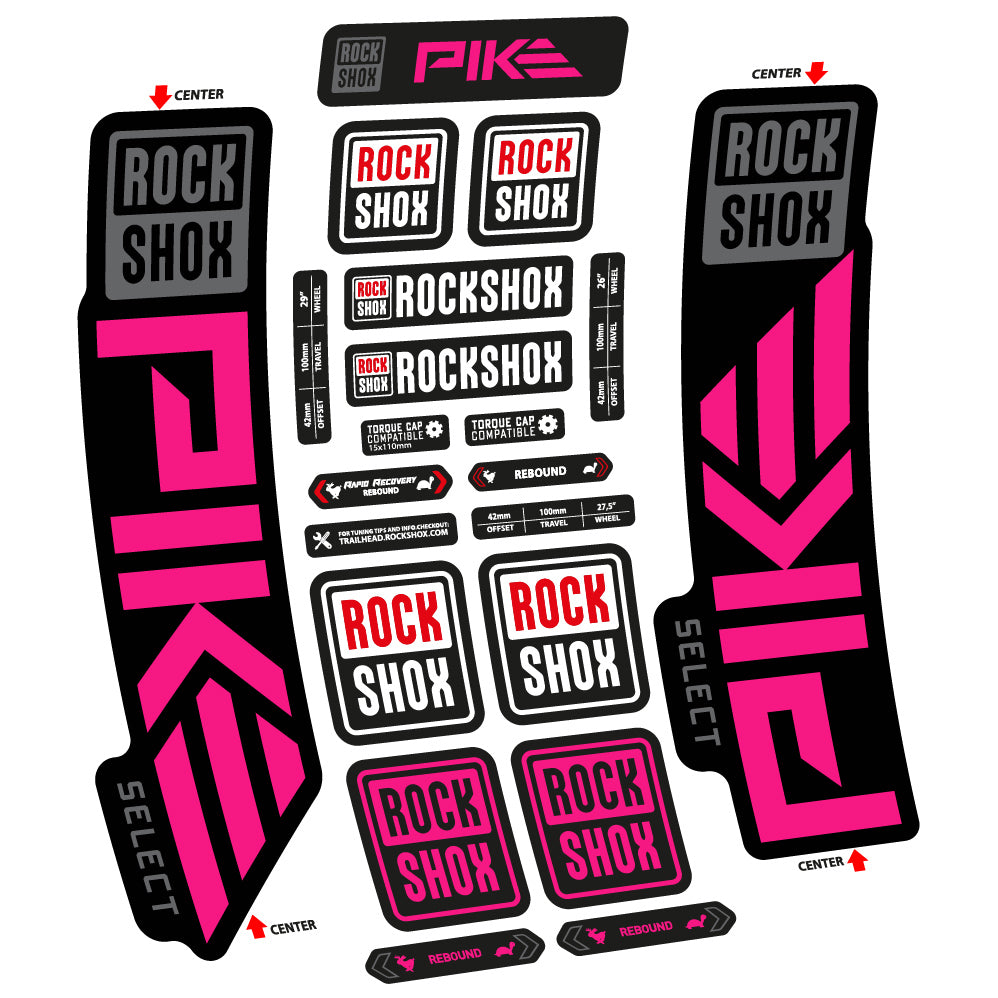 Autocollant Rock Shox Pike Select 2023 Vélo Fourche vinyle autocollant