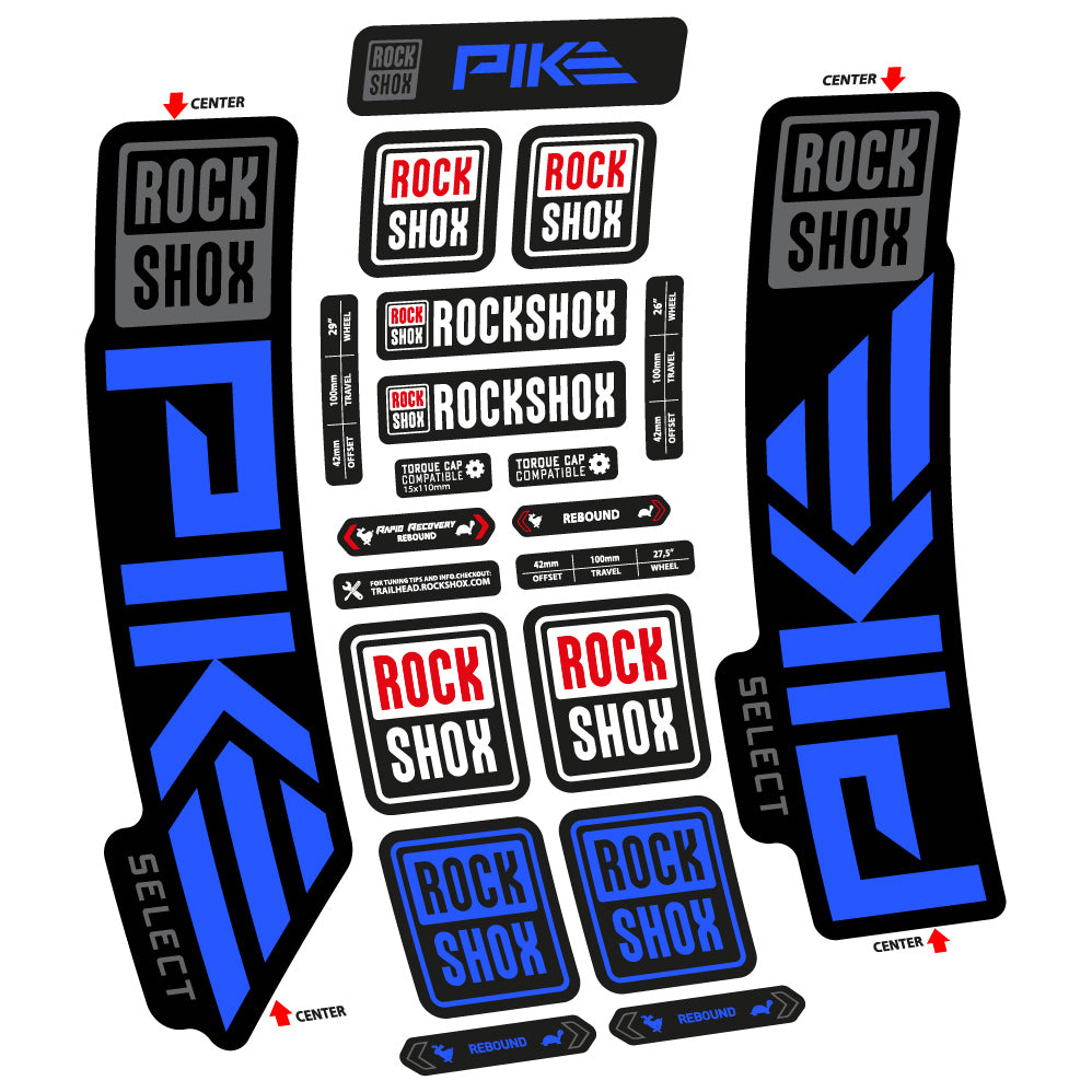 Autocollant Rock Shox Pike Select 2023 Vélo Fourche vinyle autocollant