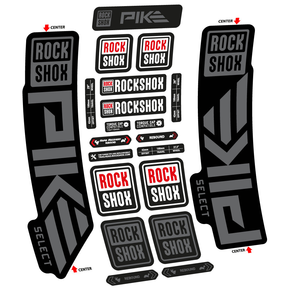 Autocollant Rock Shox Pike Select 2023 Vélo Fourche vinyle autocollant
