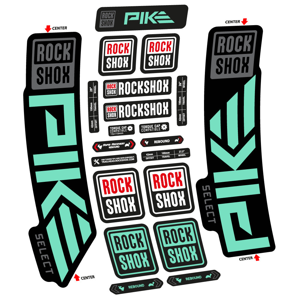 Autocollant Rock Shox Pike Select 2023 Vélo Fourche vinyle autocollant