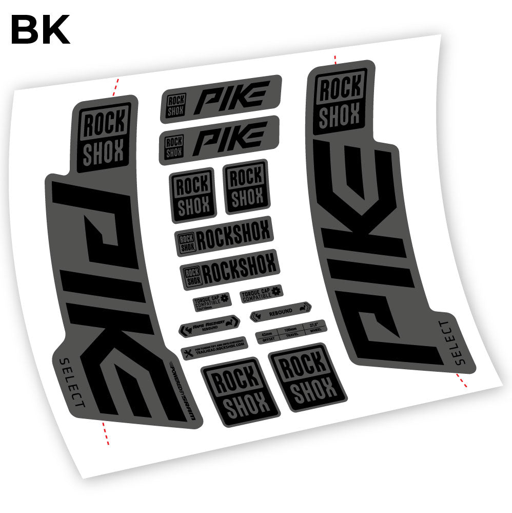 Autocollant Rock Shox Pike Select 2021, Vélo Fourche, autocollant vinyle