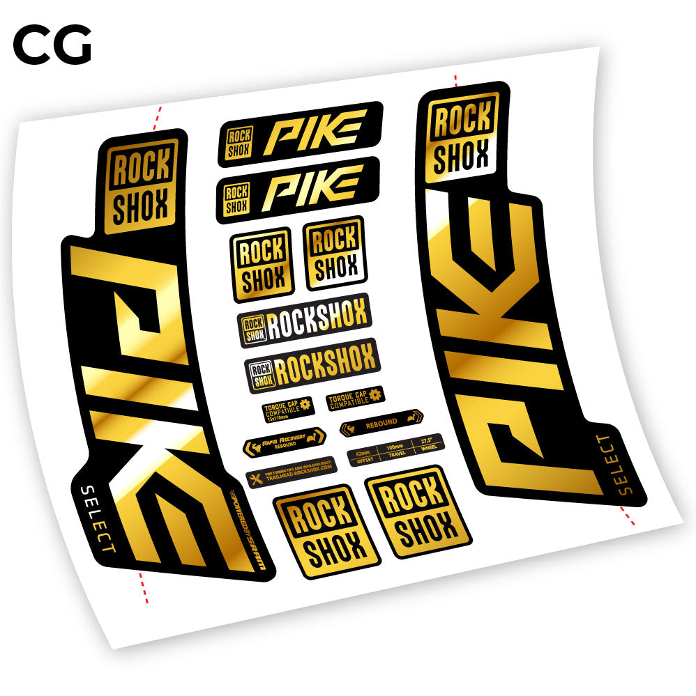 Autocollant Rock Shox Pike Select 2021, Vélo Fourche, autocollant vinyle