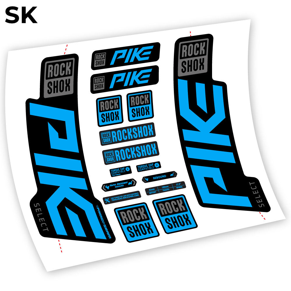 Autocollant Rock Shox Pike Select 2021, Vélo Fourche, autocollant vinyle